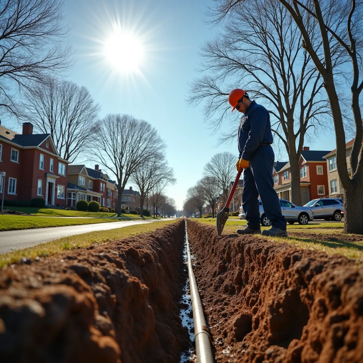 Tree-lined residential neighborhood in Flossmoor, IL served by Central Rodding